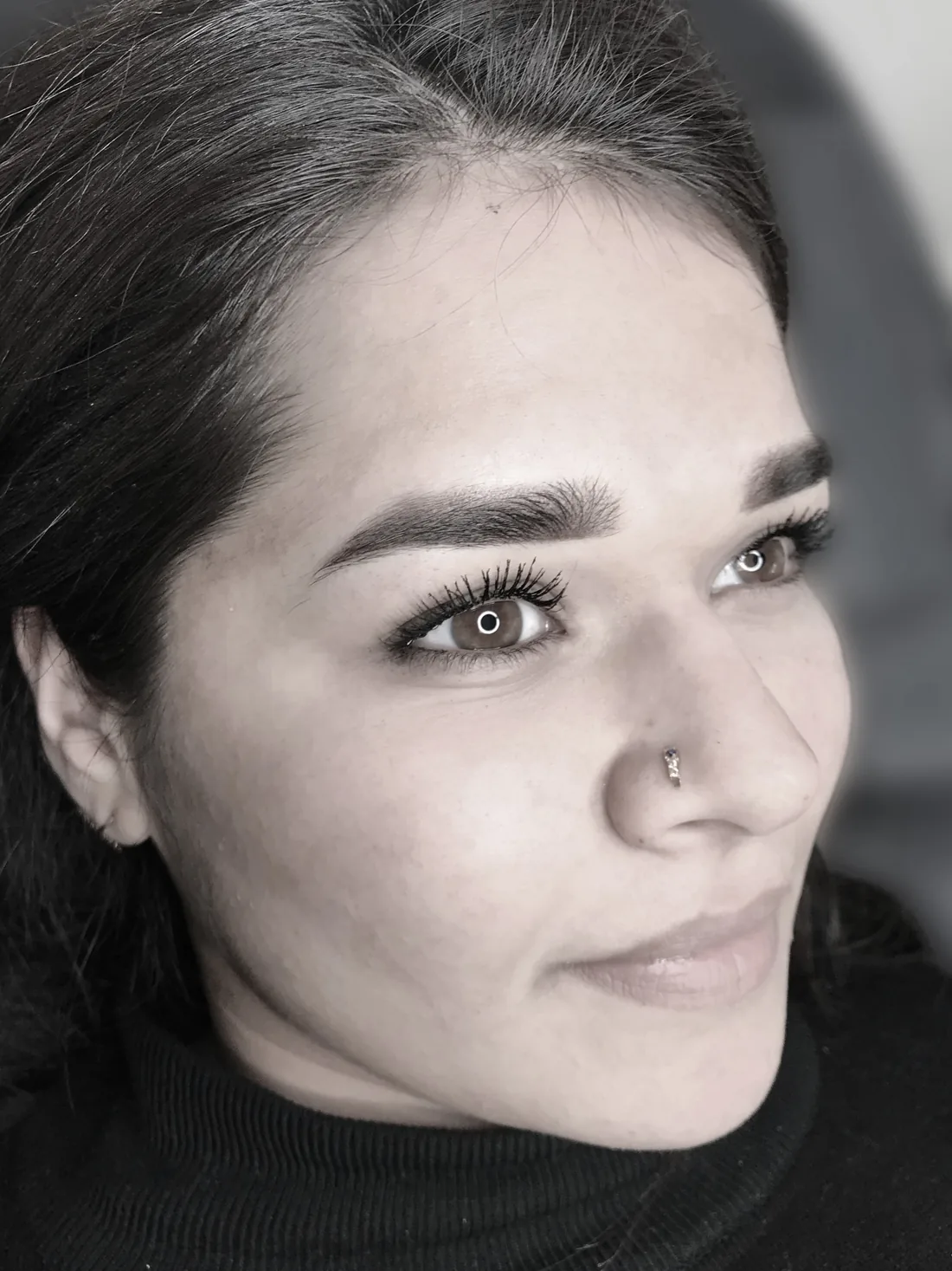 N&aelig;rbillede af f&aelig;rdigt bryn efter permanent makeup